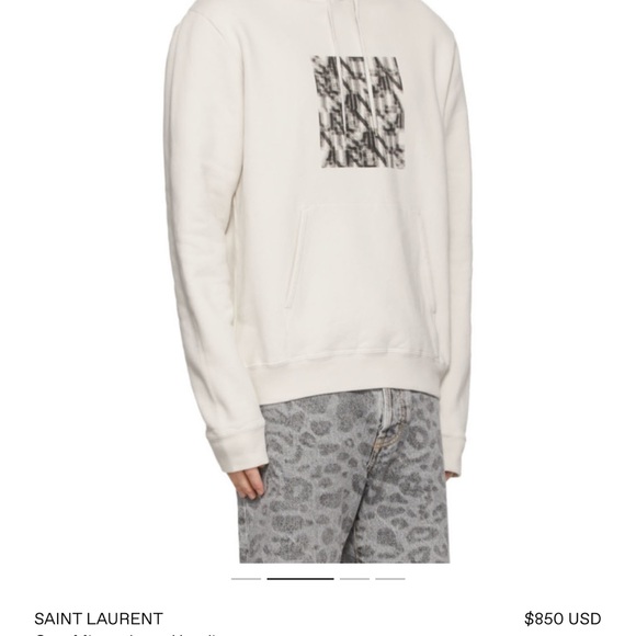 SAINT LAURENT Grey Mirage Logo Hoodie - Picture 13 of 14